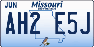 MO license plate AH2E5J