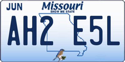 MO license plate AH2E5L