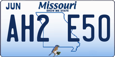 MO license plate AH2E5O