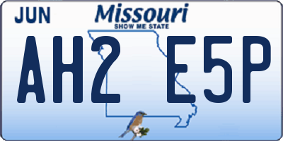 MO license plate AH2E5P