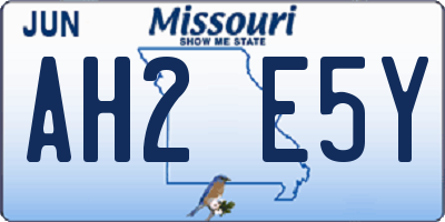 MO license plate AH2E5Y