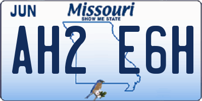 MO license plate AH2E6H