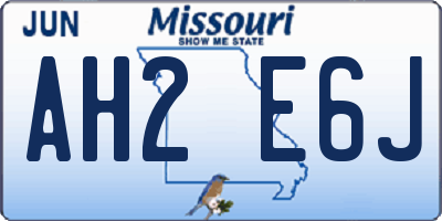 MO license plate AH2E6J