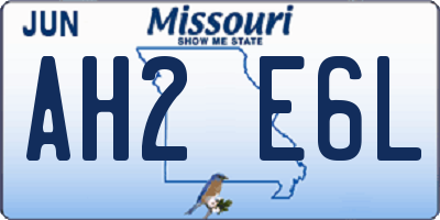 MO license plate AH2E6L