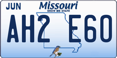 MO license plate AH2E6O