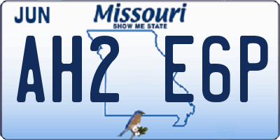 MO license plate AH2E6P