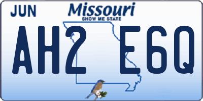 MO license plate AH2E6Q