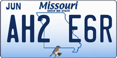 MO license plate AH2E6R