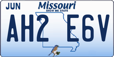 MO license plate AH2E6V