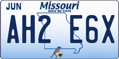 MO license plate AH2E6X