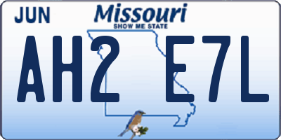 MO license plate AH2E7L