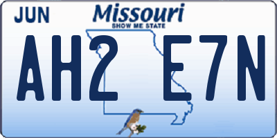 MO license plate AH2E7N