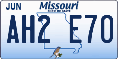 MO license plate AH2E7O