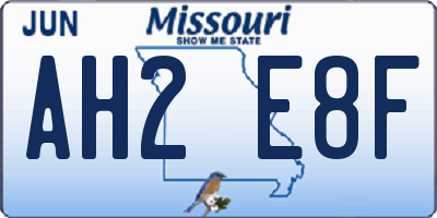 MO license plate AH2E8F