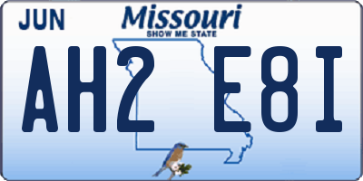 MO license plate AH2E8I