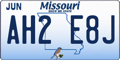 MO license plate AH2E8J