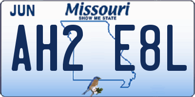 MO license plate AH2E8L