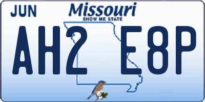 MO license plate AH2E8P