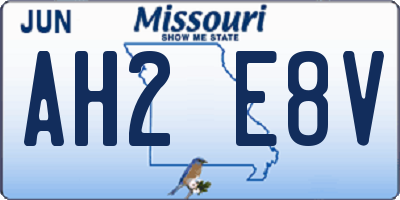 MO license plate AH2E8V