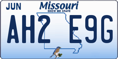 MO license plate AH2E9G