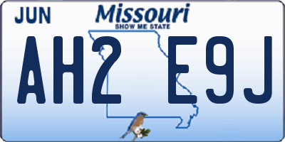 MO license plate AH2E9J