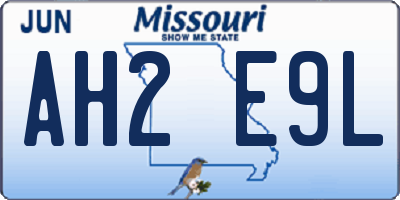 MO license plate AH2E9L