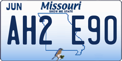 MO license plate AH2E9O