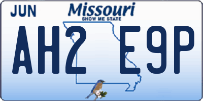 MO license plate AH2E9P