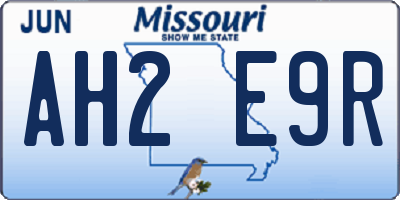 MO license plate AH2E9R