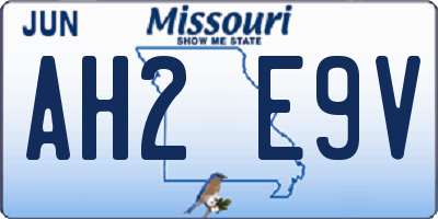 MO license plate AH2E9V