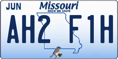 MO license plate AH2F1H