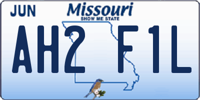 MO license plate AH2F1L