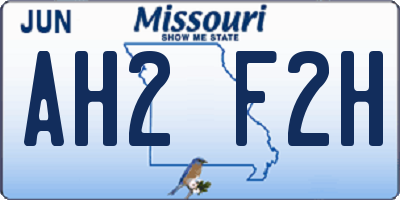 MO license plate AH2F2H