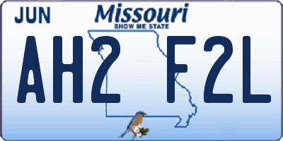 MO license plate AH2F2L