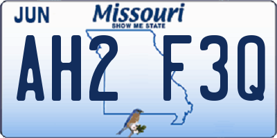 MO license plate AH2F3Q