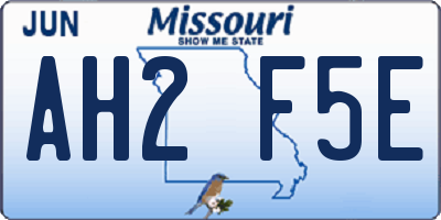 MO license plate AH2F5E