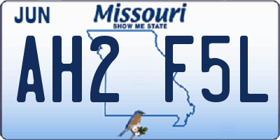 MO license plate AH2F5L