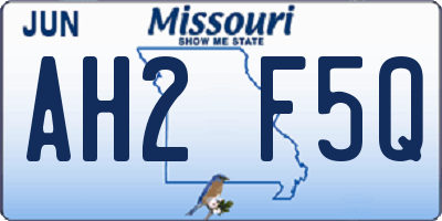 MO license plate AH2F5Q