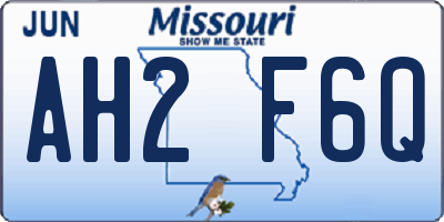 MO license plate AH2F6Q