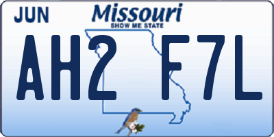 MO license plate AH2F7L