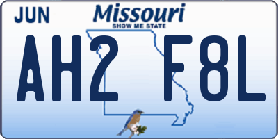 MO license plate AH2F8L