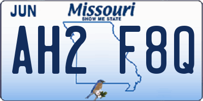 MO license plate AH2F8Q