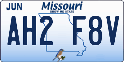 MO license plate AH2F8V