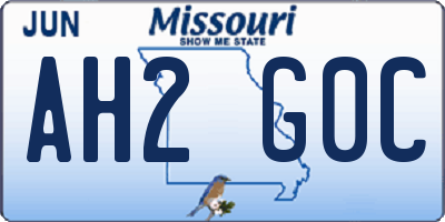 MO license plate AH2G0C