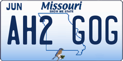 MO license plate AH2G0G