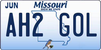 MO license plate AH2G0L