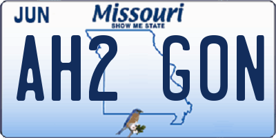 MO license plate AH2G0N