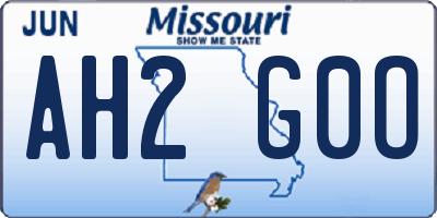 MO license plate AH2G0O