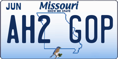 MO license plate AH2G0P