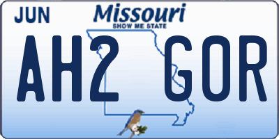 MO license plate AH2G0R